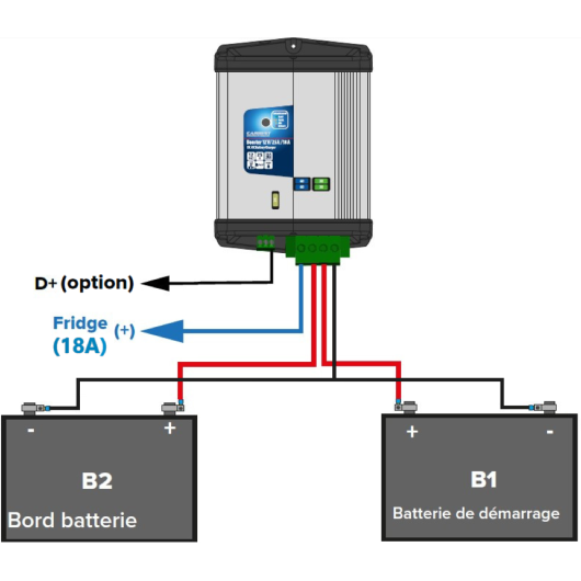 CARBEST DC-DC Booster 40 A avec sortie accessoire 18A