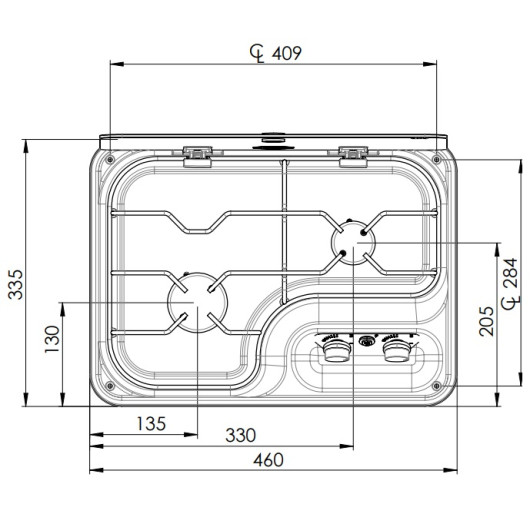 CAN Réchaud 2 feux 460 x 355 mm | FC1346