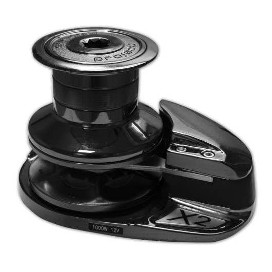 Guindeau LOFRANS X1 black line 800 W pour mouillage en bateau à moteur & voilier