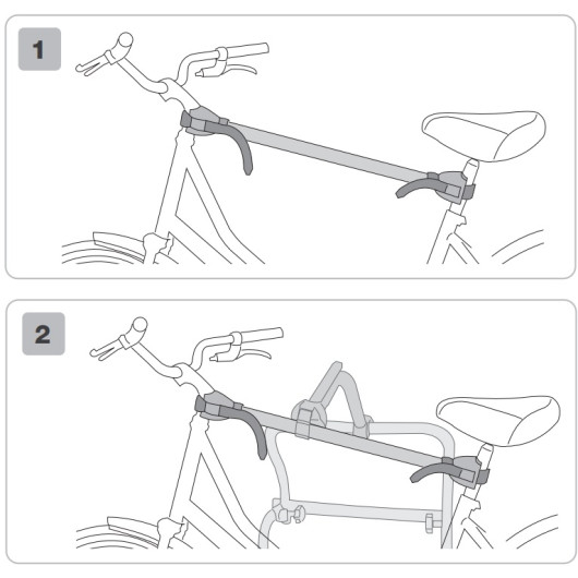 Adaptateur Bike Frame Fiamma | Barre télescopique pour vélos sans cadre central en camping-car | schéma