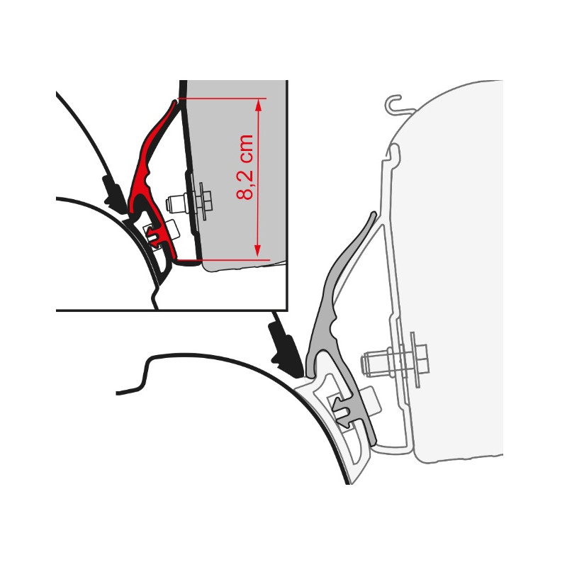Joint d'étanchéité FIAMMA Kit Rain Guard S 550 pour store de Camping