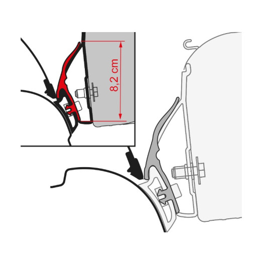 Kit Rain Guard California FIAMMA - Joint gouttière pour store banne de van et fourgon VW T5 et T6