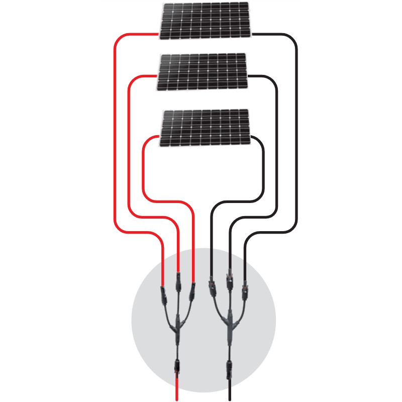 Connecteur Solaire Type Y - Pour 2 Panneaux Solaires - IP68 - 4-6mm² - 50cm - 30A - Thlevel