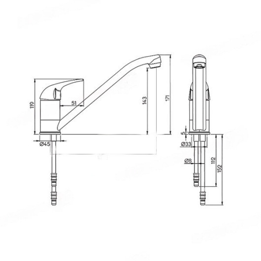 Robinet à contacteur REICH Charisma 260 mm - Accessoire mitigeur cuisine pour camping-car et fourgon