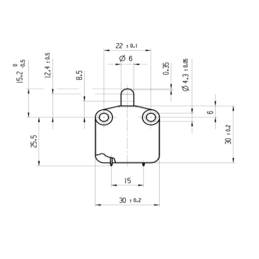 MARQUARDT Interrupteur de porte 30 x 30 mm