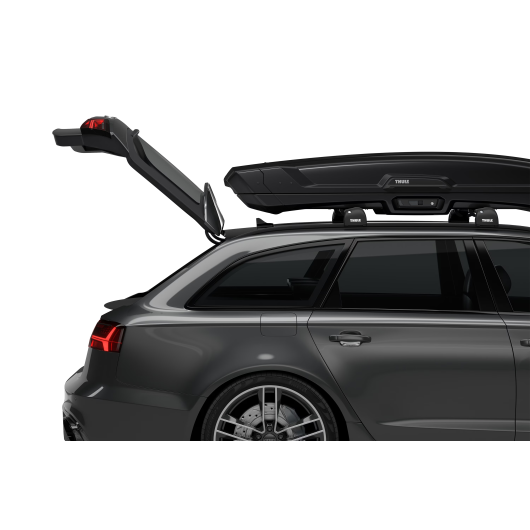 Vector M THULE - coffre de toit van fourgon aménagé pour matériel de ski - vue hayon