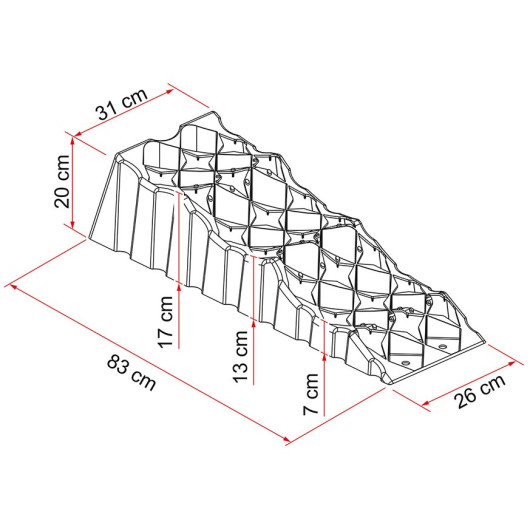 Kit Level Up Premium FIAMMA - cales de mise à niveau pour camping-car et fourgon - dimensions
