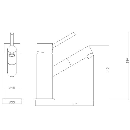 Robinet mitigeur jet orientable OSCULATI - robinet pour l'eau en van, fourgon & bateau - dimensions