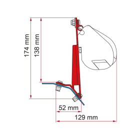 Adaptateur de store FIAMMA F35 Pro et F45 FORD Custom - Accessoire de montage de store pour van et fourgon - F45