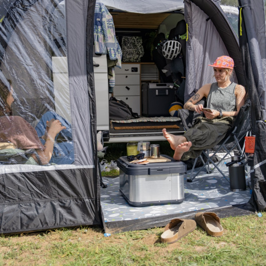 Tapis De Sol De Tente Avec Bord Gonflable - Imperméable PVC, 2.50x5.50m, Arrête L'eau Et L'air
