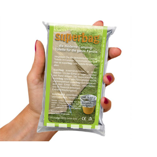 Sac de toilette absorbant Superbag KETS - Sac étanche pour toilettes sèches - sac toilettes pour camping