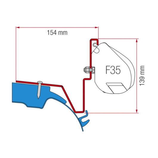 Kit adaptateur pour FIAMMA F35 spécial vans aménagés Vito & Westfalia