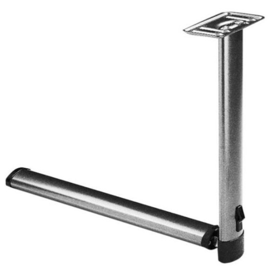 Pied de table pliable 315 - 675 mm CARBEST | aménagement coin repas couchage | coloris Argenté - en position plié