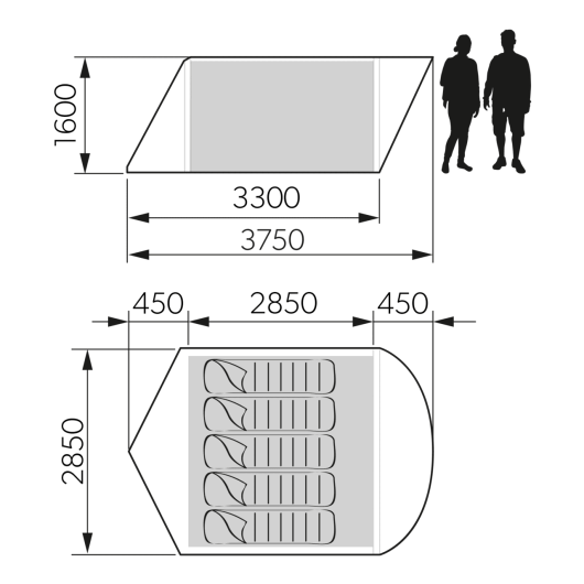 Tente gonflable Reunion FTG 5X5 Redux de DOMETIC - Tente gonflable pour 5 personnes - tente XXL