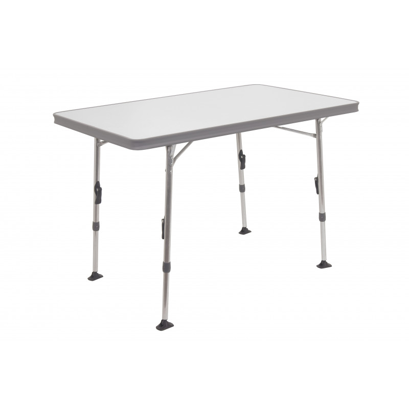 Table De Camping Pliable 2 Hauteurs – 75×55 Cm, Aluminium & Plastique HDPE, Blanche – Idéale Intérieur/Extérieur, Pique-Nique, Jardin, Marché