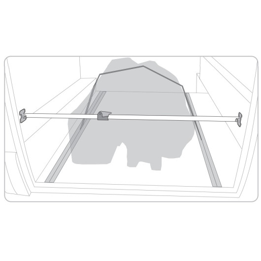 FIAMMA Luggage Bar, barre de maintien pour soute de véhicule et camping-car, vue schéma
