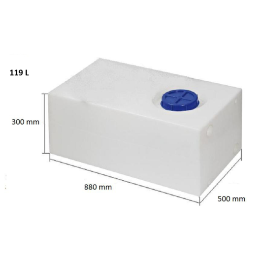 Réservoir rigide eau potable 119 L OSCULATI - Grande capacité pour bateau, van et camping-car | dimensions