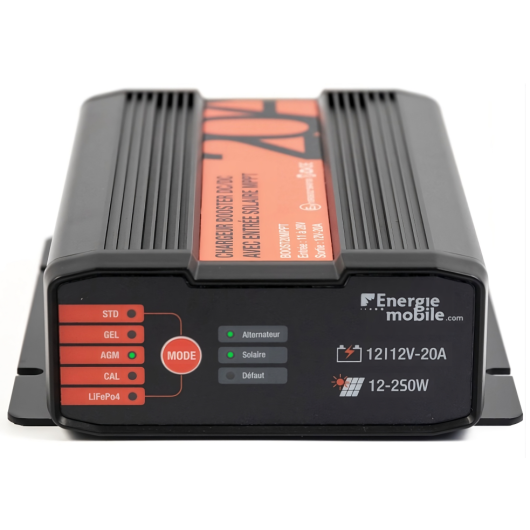 Renogy Chargeur De Batterie 20 A DCDC, Chargeur D'énergie Solaire 12 V, AGM, Flooded, Gel Et Lithium, Protection Contre La Surchauffe