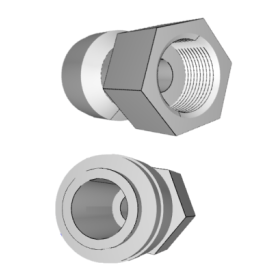 Raccord droit PER ø12mm femelle| Filetage femelle 3/8" pour circuit d’eau portable à bord
