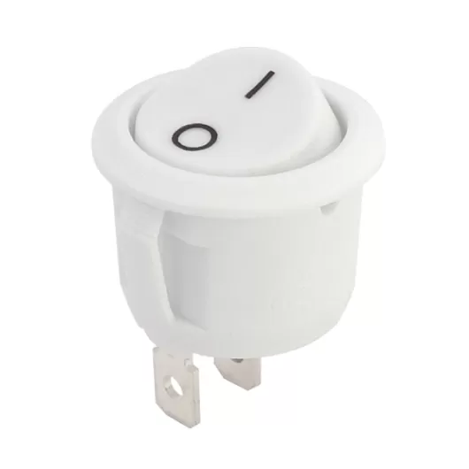 AIRPAX Interrupteur encastré 10A blanc vu de côté avec connexion électrique.