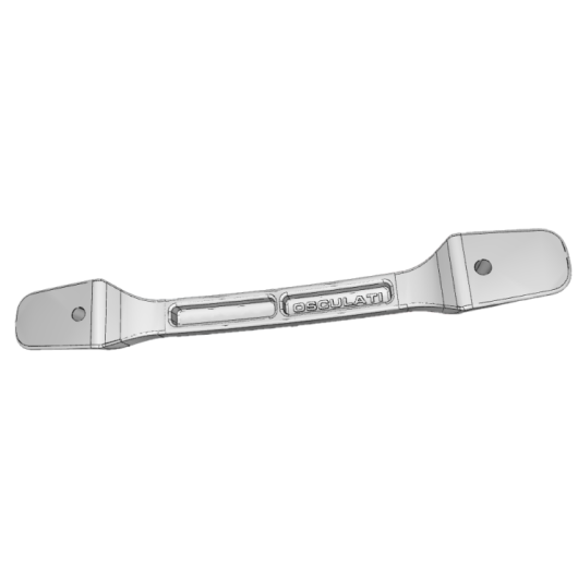 OSCULATI Poignée inox 185 mm pour bateau vu du dessous.