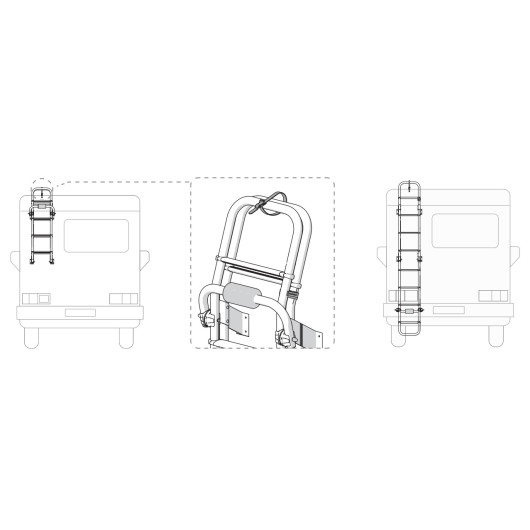 Deluxe 8 FIAMMA - échelle arrière extérieure pour paroi de camping-car - utilisation facile