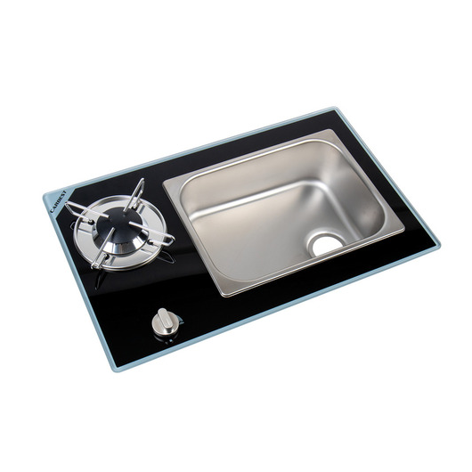 Combiné CARBEST 1 feu - Appareil pour cuisine mobile de fourgon aménagé et camping-car - face
