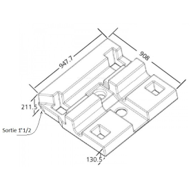 Réservoir eaux usées Ducato EV 2222 Promens - cuve à eau sous châssis pour fourgon aménagé - 3D