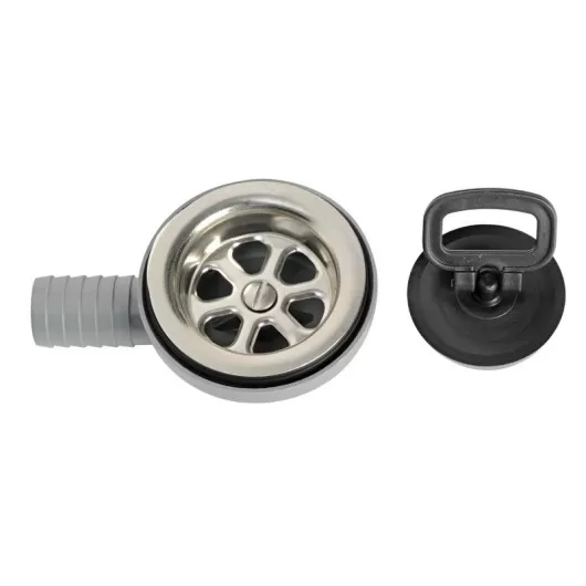 Bonde à grille inox ø 70 mm inox OSCULATI - bonde pour évier de camping-car, bateau ou van -