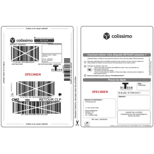 COLISSIMO | Etiquette retour SAV