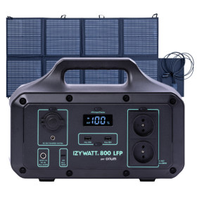 ORIUM Pack nomade IZYWATT 800 + Panneau solaire pliant 160W pour excursion, van et fourgon aménagé