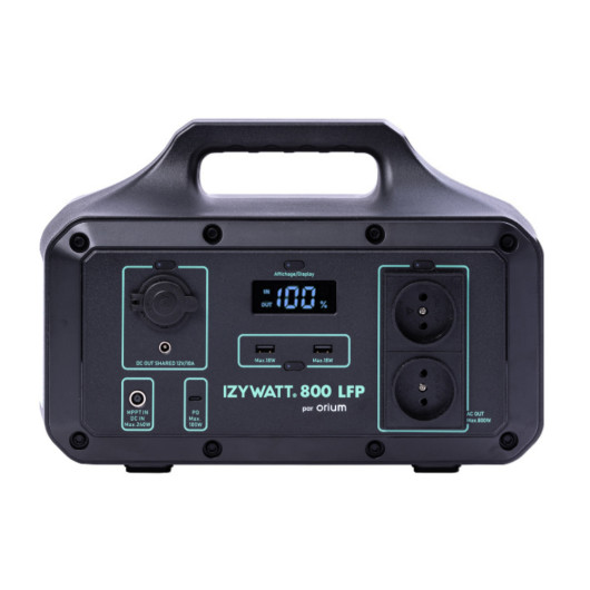 ORIUM Pack nomade IZYWATT 800 + Panneau solaire pliant 160W pour excursion, van et fourgon aménagé