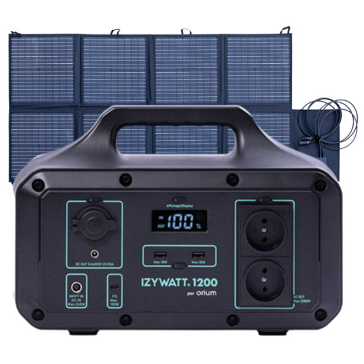 ORIUM Pack IZYWATT 1200 + Panneau solaire pliant 160W