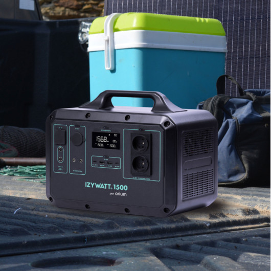Kit nomade ORIUM IZYWATT 1500 + Panneau solaire pliant 315W - Batterie lithium pour van, fourgon, camping et bivouac
