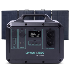 Kit nomade ORIUM IZYWATT 1500 + Panneau solaire pliant 315W - Batterie lithium pour van, fourgon, camping et bivouac