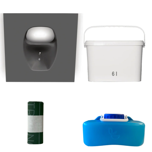 Kit de fabrication DIY toilettes sèches nomades de TRELINO - WC nomades pour van aménagé et camping - anthracite rectangle