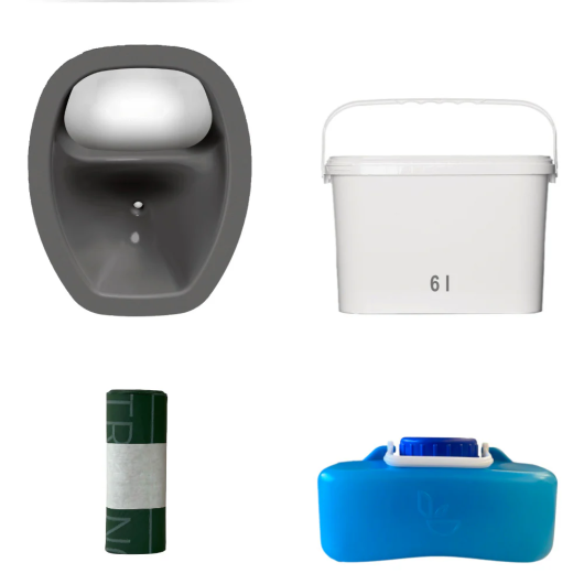 Kit de fabrication DIY toilettes sèches nomades de TRELINO - WC nomades pour van aménagé et camping - anthracite ovale