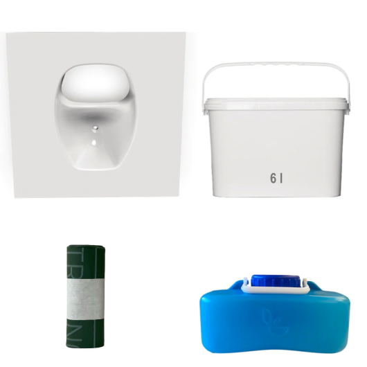 Kit de fabrication DIY toilettes sèches nomades de TRELINO - WC nomades pour van aménagé et camping - blanc rectangle