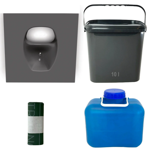 Kit de fabrication DIY toilettes sèches nomades de TRELINO - WC nomades pour van aménagé et camping - anthracite rectangle
