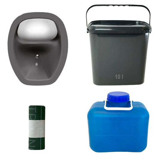 Kit de fabrication DIY toilettes sèches nomades de TRELINO - WC nomades pour van aménagé et camping - anthracite ovale
