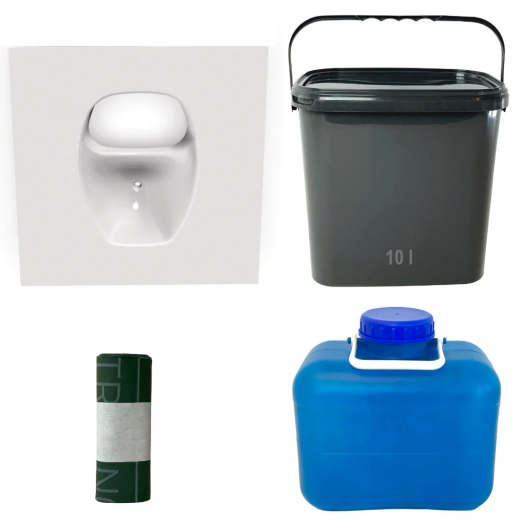 Kit de fabrication DIY toilettes sèches nomades de TRELINO - WC nomades pour van aménagé et camping - blanc rectangle