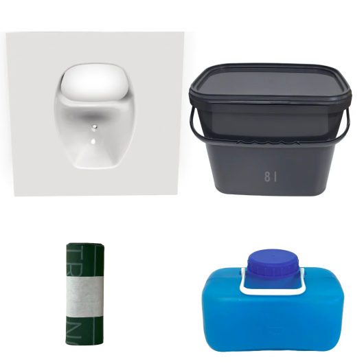 Kit de fabrication DIY toilettes sèches nomades de TRELINO - WC nomades pour van aménagé et camping - blanc rectangle