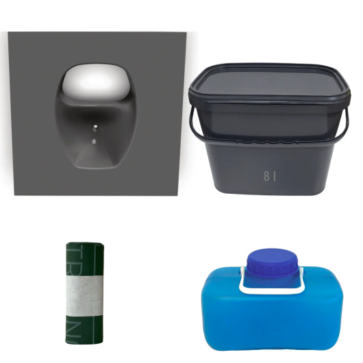 Kit de fabrication DIY toilettes sèches nomades de TRELINO - WC nomades pour van aménagé et camping - anthracite rectangle