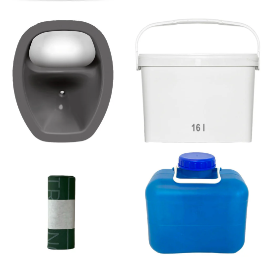 Kit de fabrication DIY toilettes sèches nomades de TRELINO - WC nomades pour van aménagé et camping - anthracite ovale