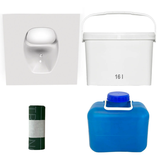 Kit de fabrication DIY toilettes sèches nomades de TRELINO - WC nomades pour van aménagé et camping - blanc rectangle