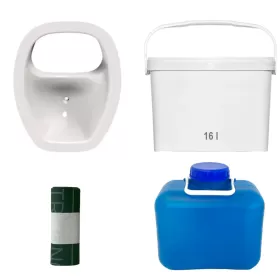 TRELINO Kit DIY pour toilettes sèches | Taille XL Kit de fabrication DIY toilettes sèches nomades de TRELINO - WC nomades pour van aménagé et camping - blanc ovale