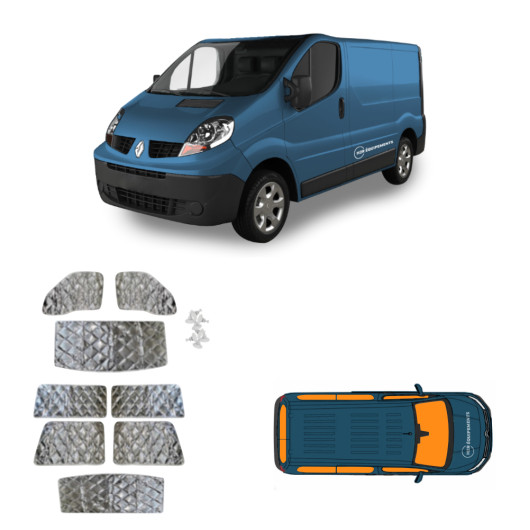 Kit intégral rideaux isolants pour Renault Trafic 2 de NRF - Stores isolants pour van aménagé