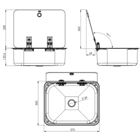 Evier avec couvercle CAN - bateau, camping car, van aménagé - H2R Equipements