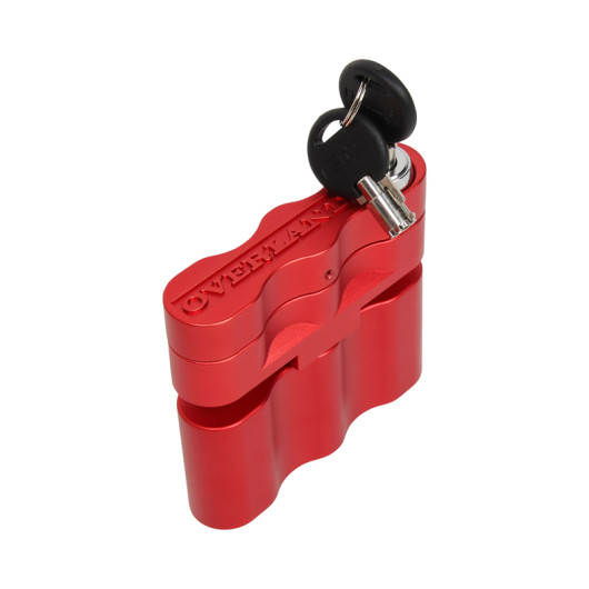 Fixation double avec serrure  - Accessoire pour camping-cars et fourgons aménagés - rouge