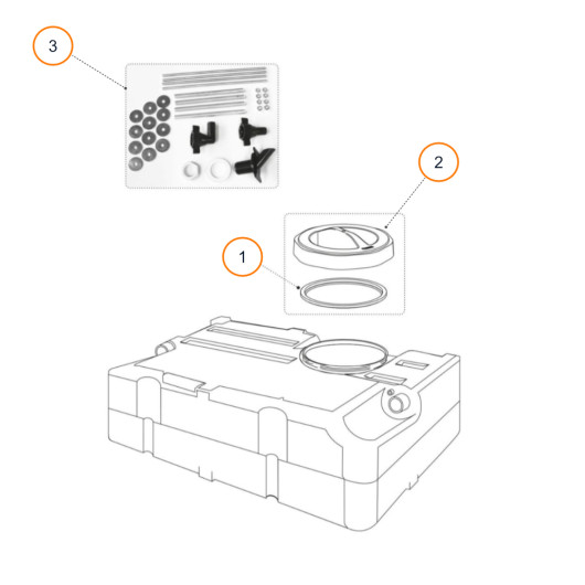 Pièces détachées pour réservoir d'eau propre FIAMMA Tank 40 & 70 de van, fourgon et camping-car